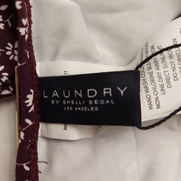 NWT LAUNDRY BY SHELLI SEGAL Sz M Floral Blue/Purple Bikini Bottoms - Picture 4 of 8